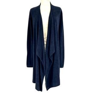 Barefoot Dreams Sweater L/XL CozyChic Lite Bamboo Black Wrap Cardigan 436